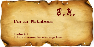 Burza Makabeus névjegykártya